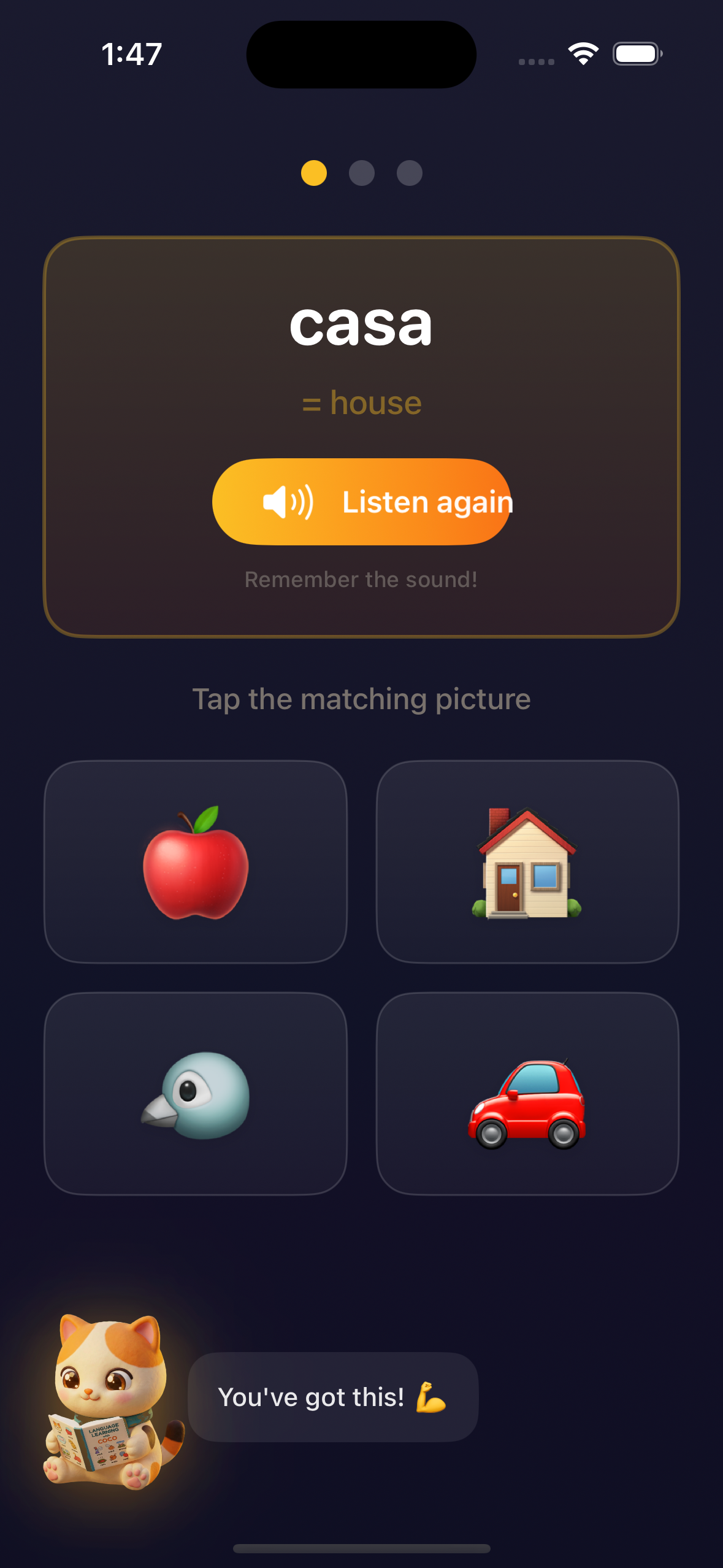 CocoLingo app - Vocabulary game